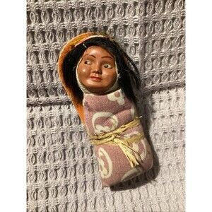 Native American Baby Doll Papoose Reservation Souvenir Skookum Handmade